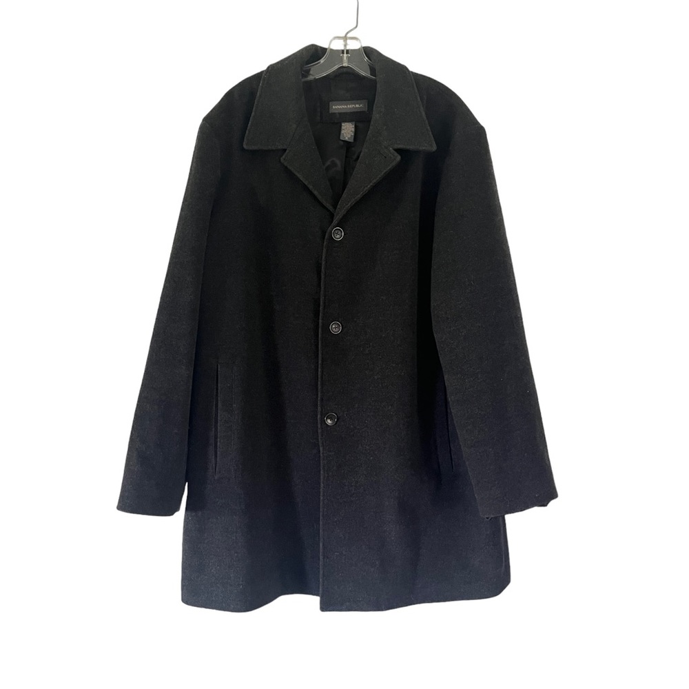 Men’s XL Banana Republic Coat Wool Cashmere Blend Charcoal Gray
